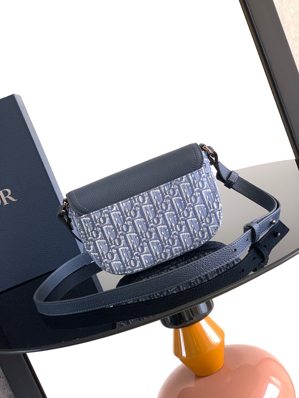 Клатч Dior Saddle з текстилю й натуральної шкіри, сірий — фото 3