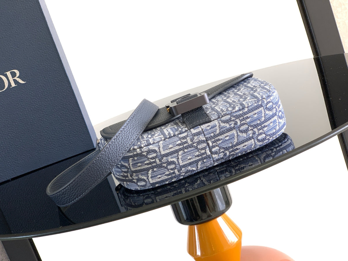 Клатч Dior Saddle з текстилю й натуральної шкіри, сірий — фото 4
