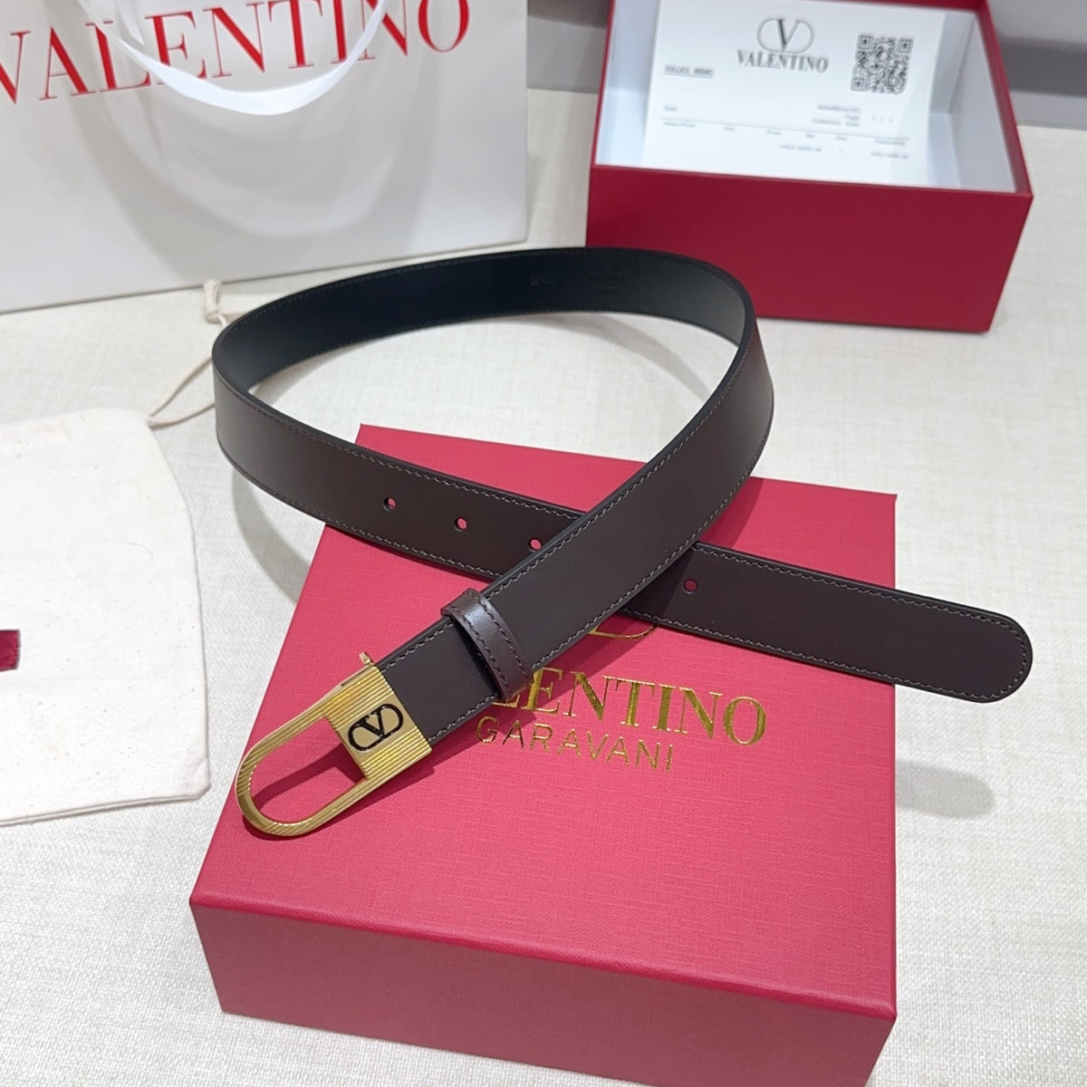 Ремінь Valentino з натуральної шкіри теляти — фото 2