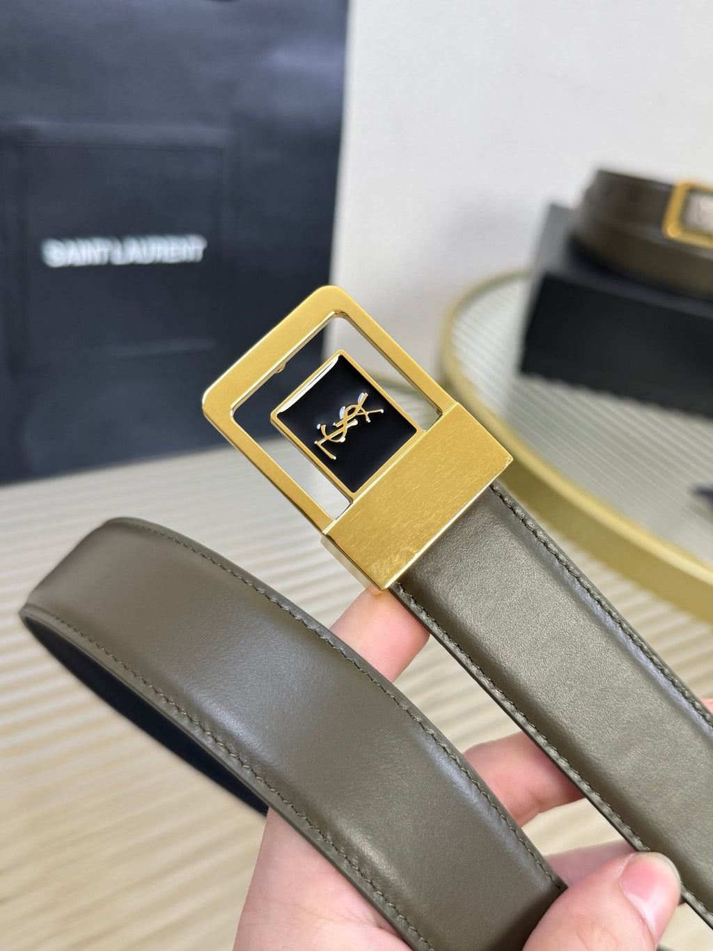 Ремінь Saint Laurent з шкіри — фото 3