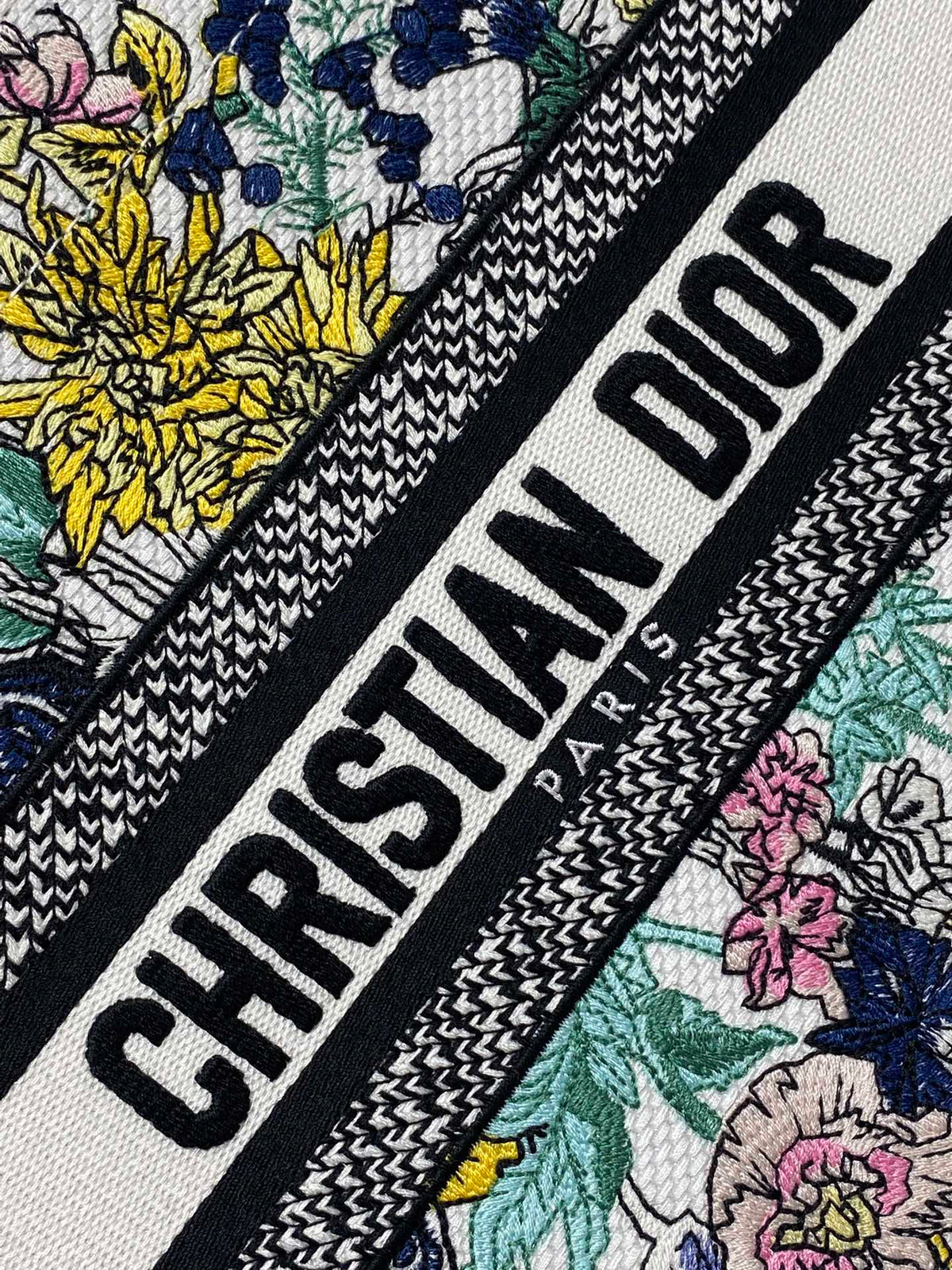 Шопер Dior з текстилю й натуральної шкіри, білий — фото 2