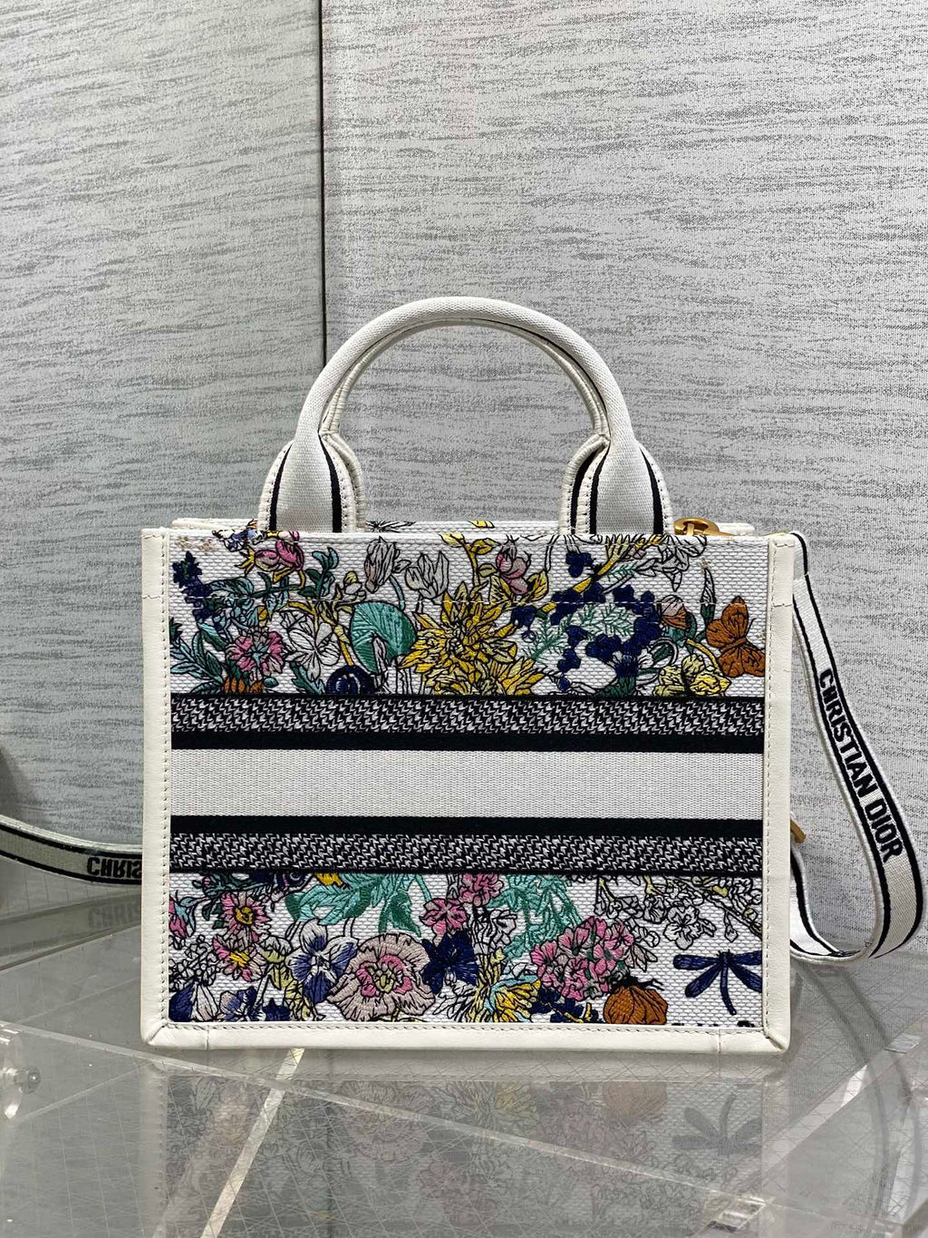 Шопер Dior з текстилю й натуральної шкіри, білий — фото 4