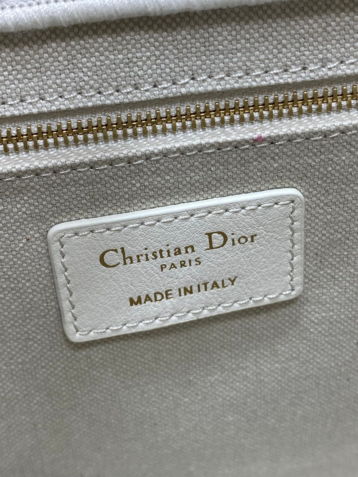 Шопер Dior з текстилю й натуральної шкіри, білий — фото 9