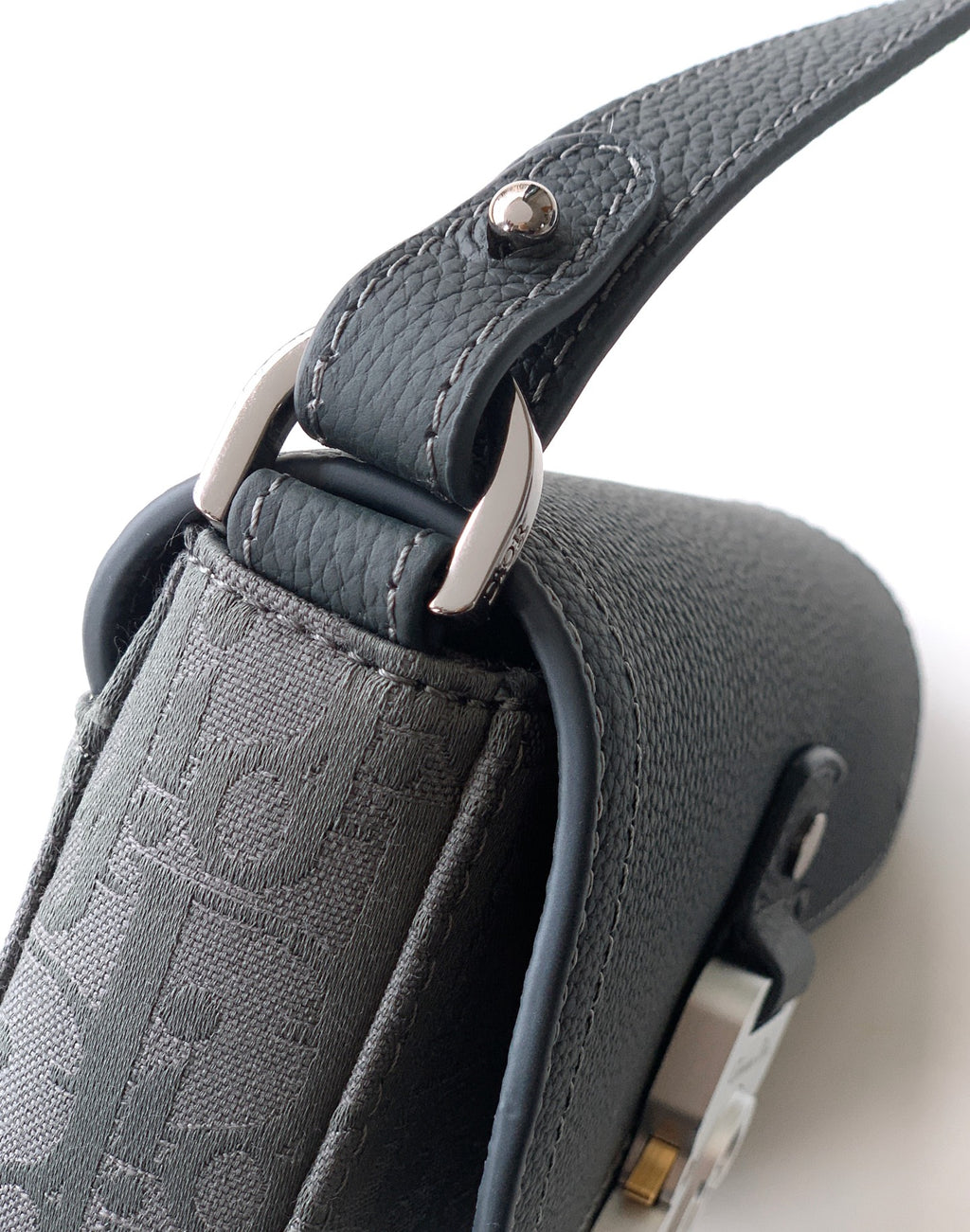Клатч Dior Saddle з текстилю й натуральної шкіри, сірий — фото 7