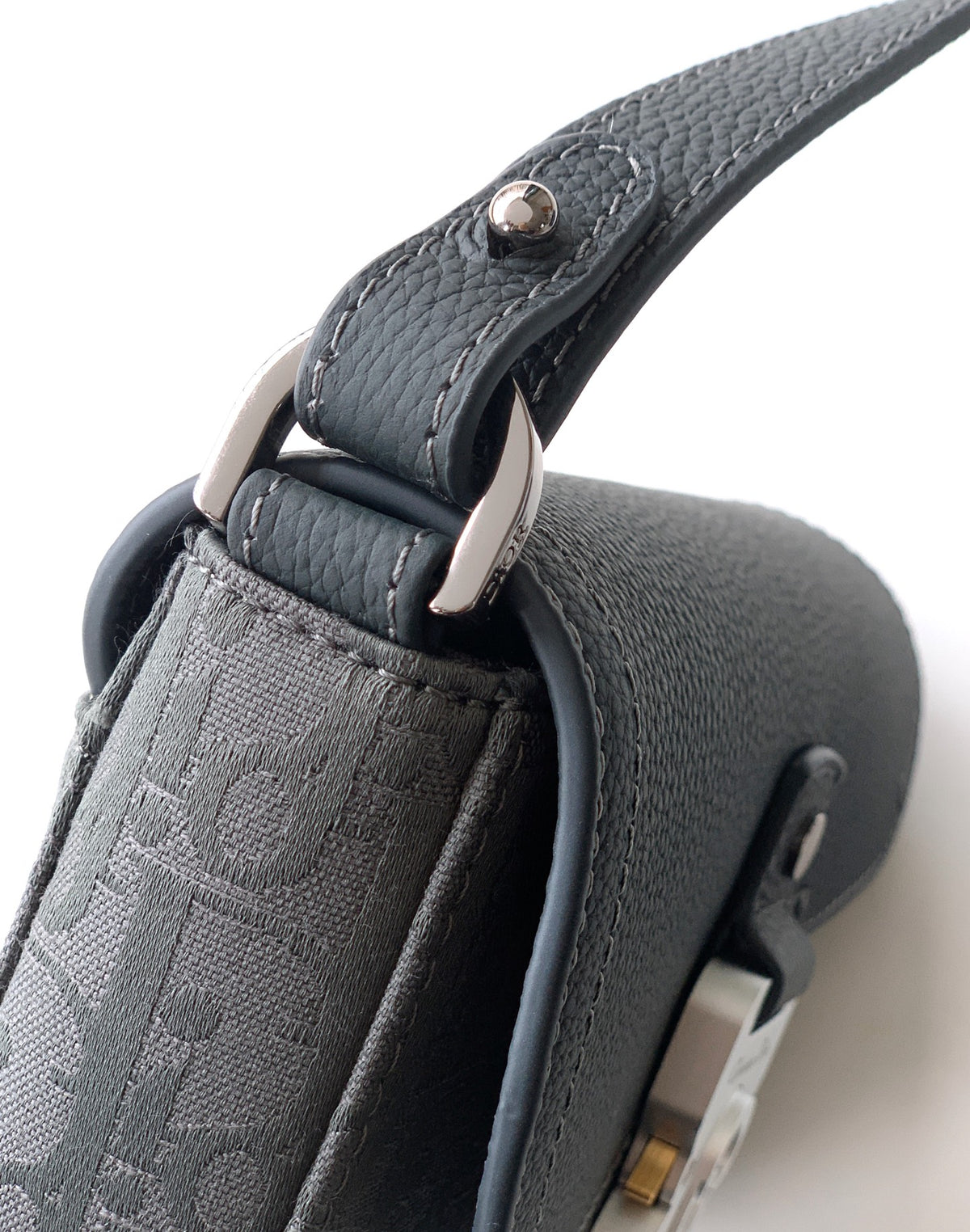 Клатч Dior Saddle з текстилю й натуральної шкіри, сірий — фото 7