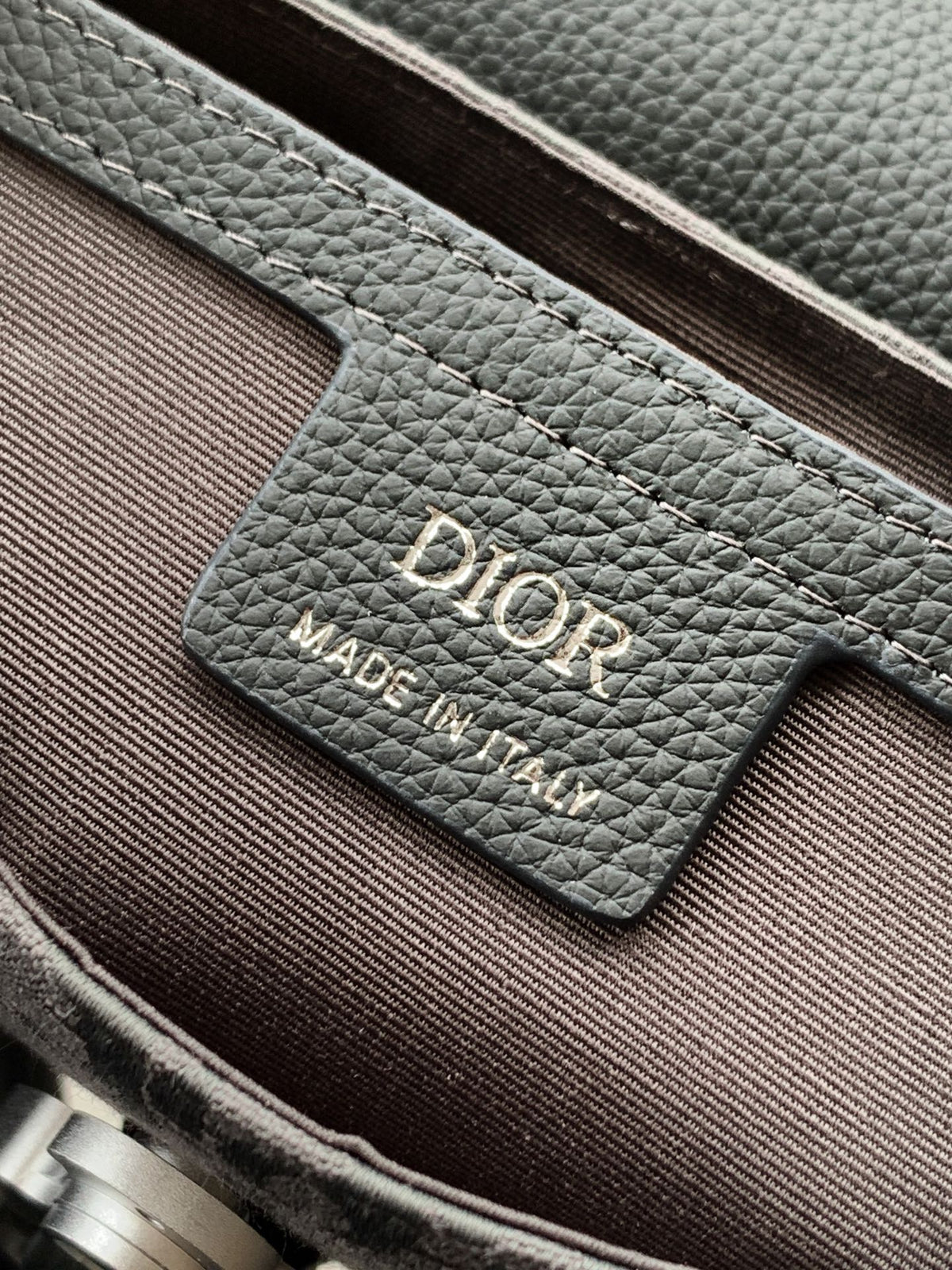 Клатч Dior Saddle з текстилю й натуральної шкіри, сірий — фото 9