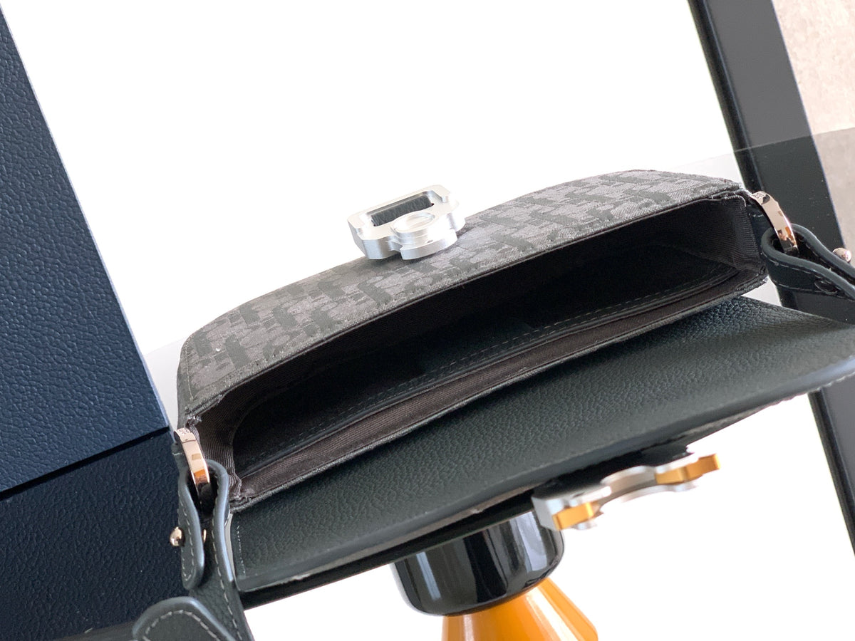 Клатч Dior Saddle з текстилю й натуральної шкіри, сірий — фото 8
