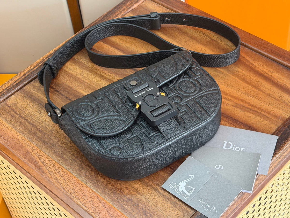 Клатч Dior Saddle з текстилю й натуральної шкіри, сірий — фото 4