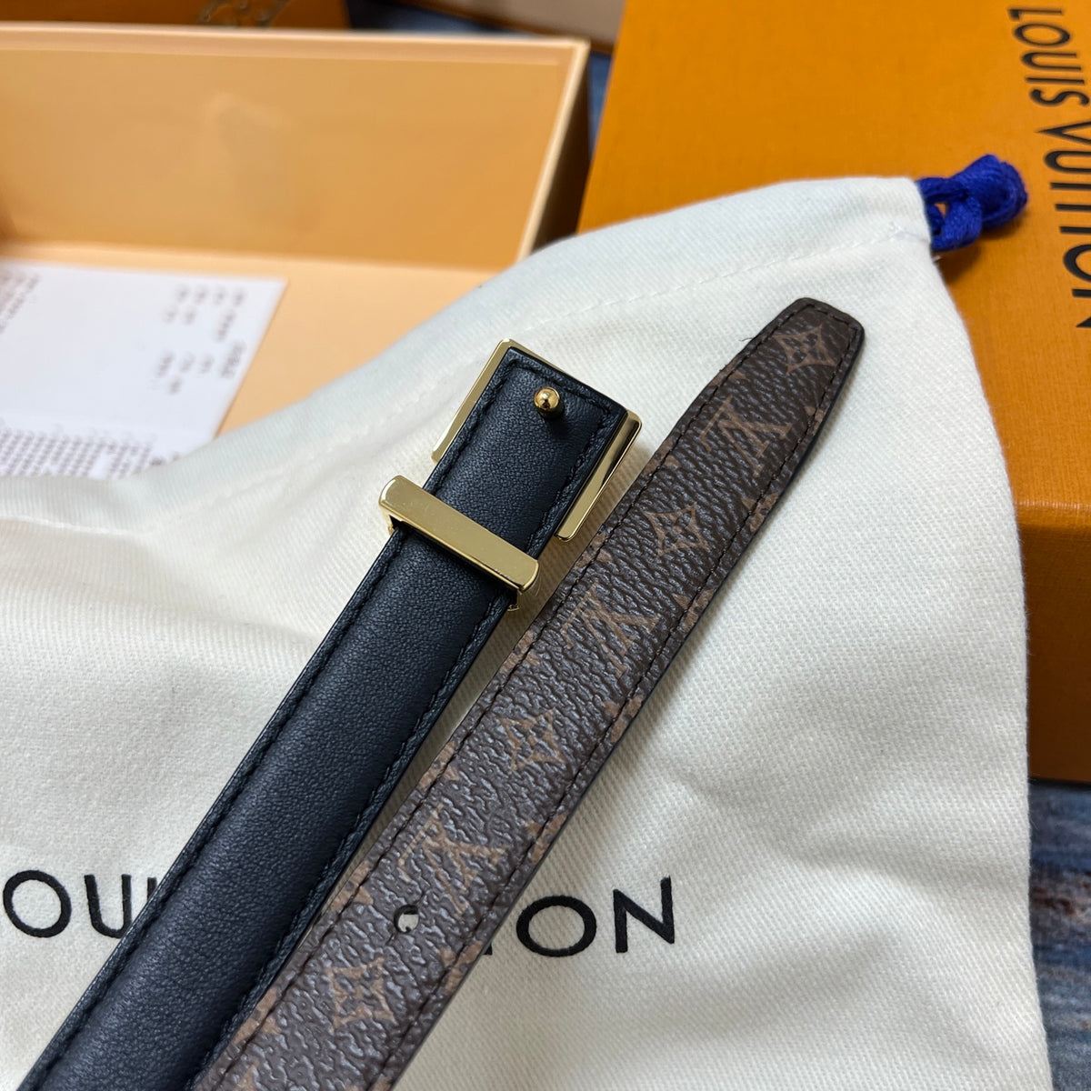Ремінь Louis Vuitton з текстилю й натуральної шкіри — фото 5