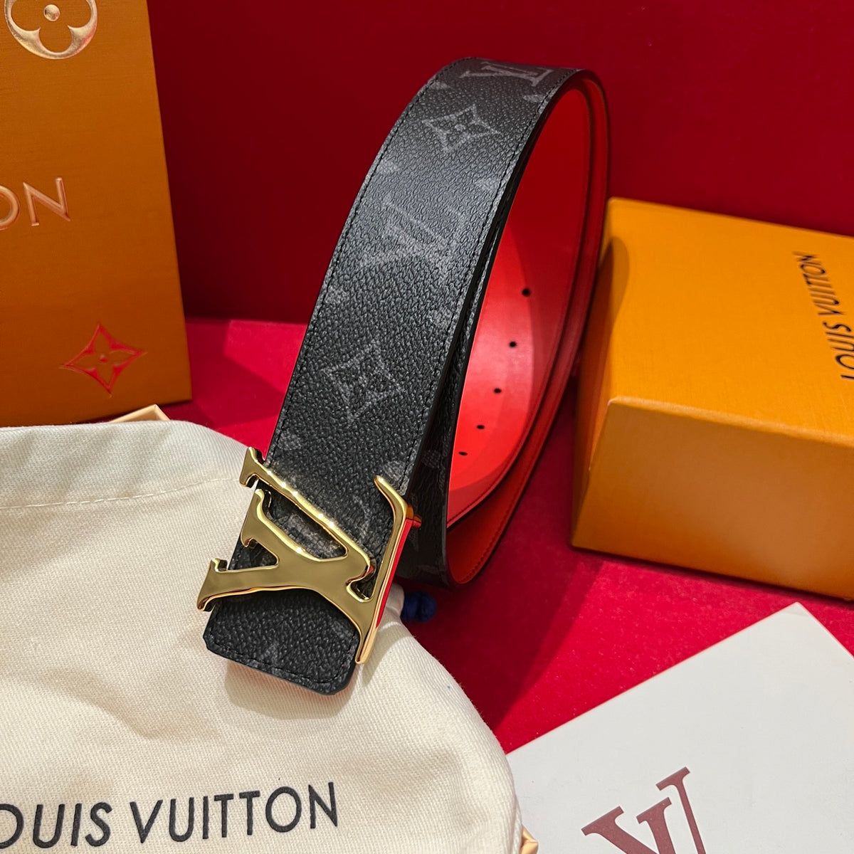 Ремінь Louis Vuitton з текстилю й натуральної шкіри — фото 5