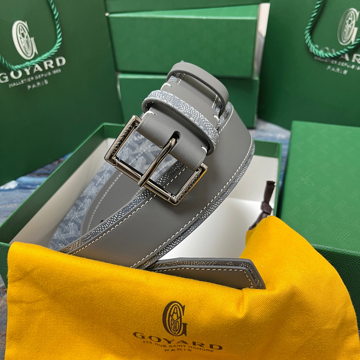 Ремінь Goyard з текстилю й натуральної шкіри — фото 4