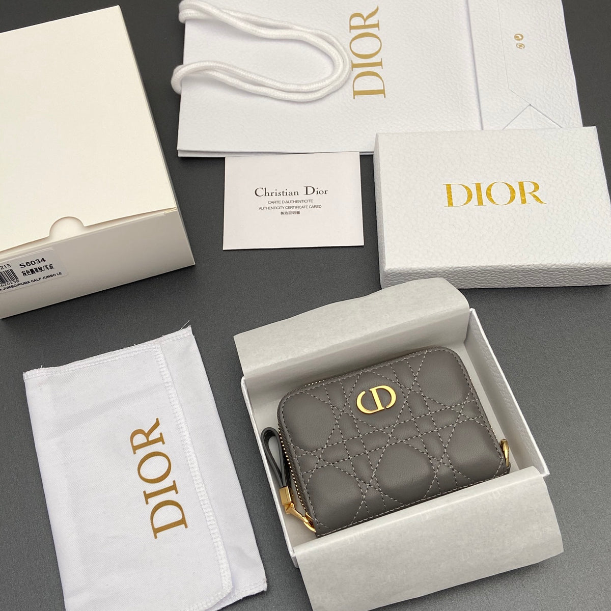 Сумка Dior зі шкіри ягняти, сіра — фото 9