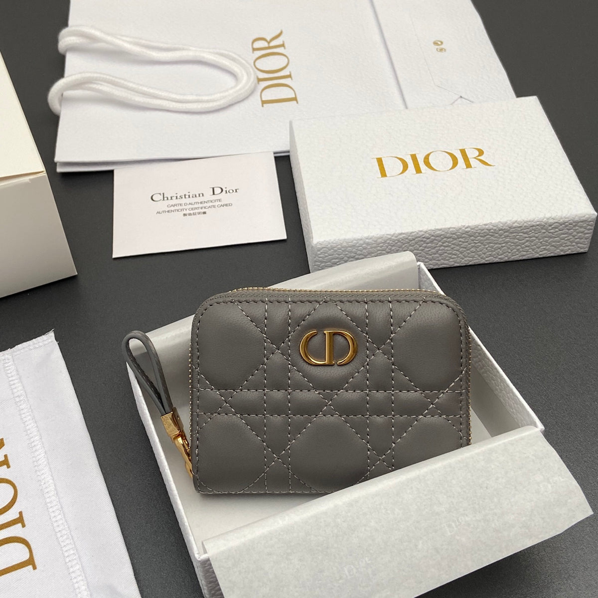 Сумка Dior зі шкіри ягняти, сіра — фото 7