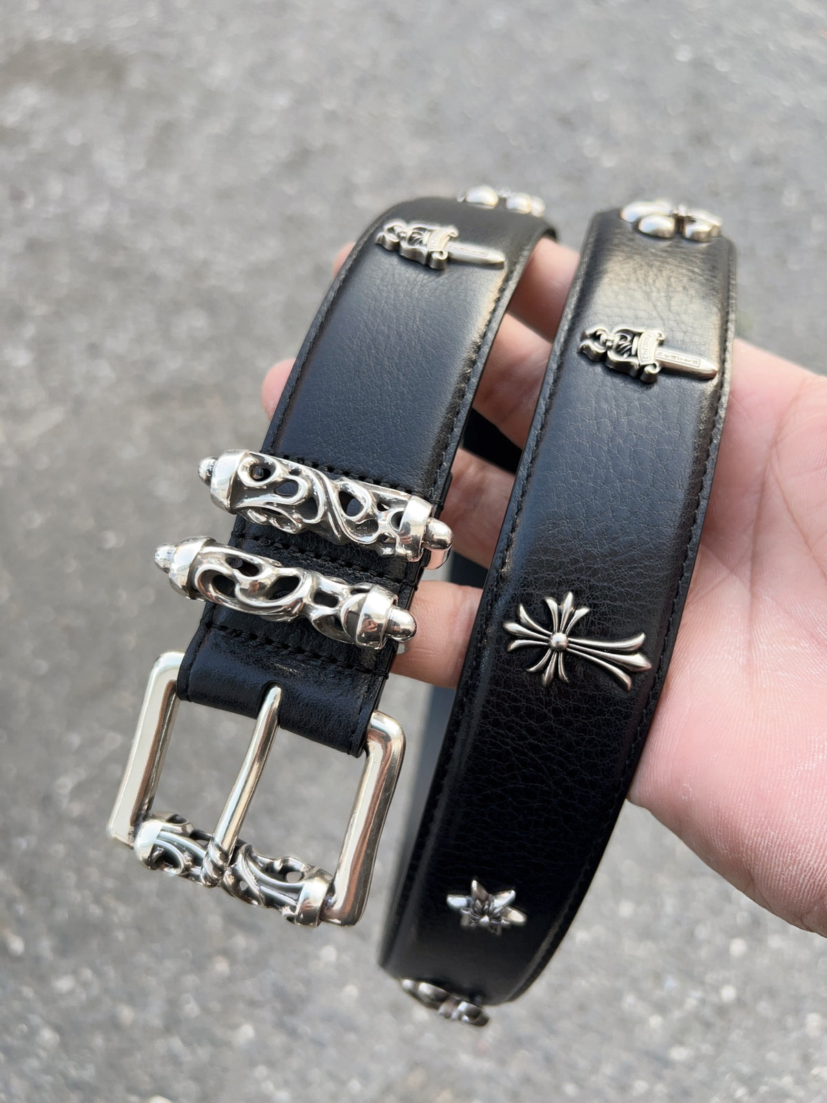 Ремінь Chrome Hearts з натуральної шкіри — фото 2
