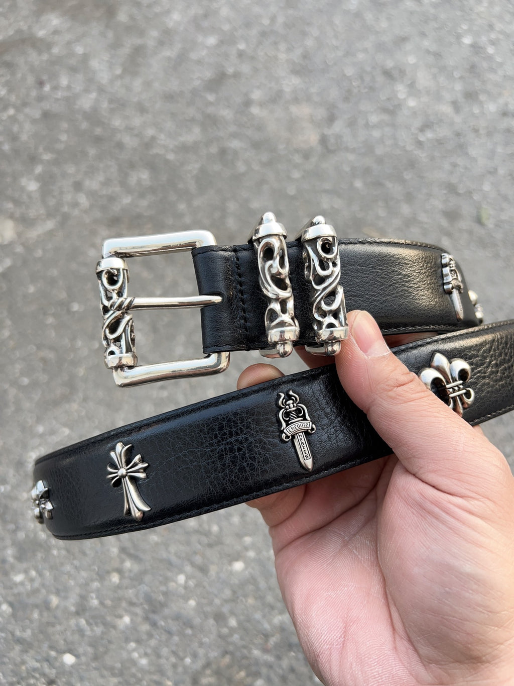 Ремінь Chrome Hearts з натуральної шкіри — фото 1
