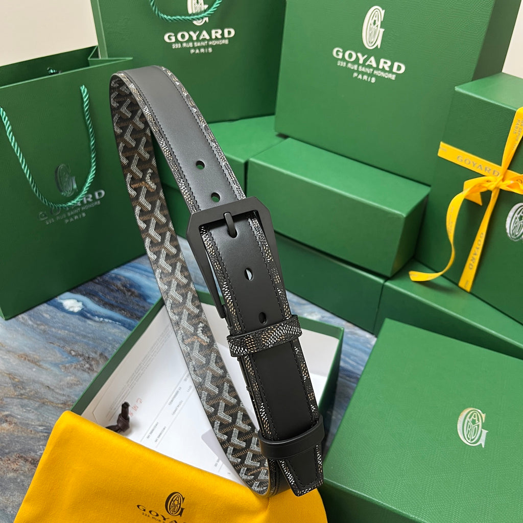 Ремінь Goyard з текстилю й натуральної шкіри — фото 1