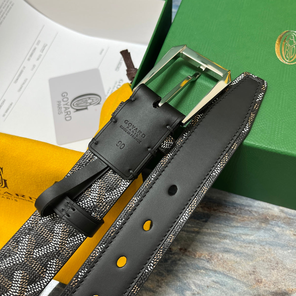 Ремінь Goyard з текстилю й натуральної шкіри — фото 4
