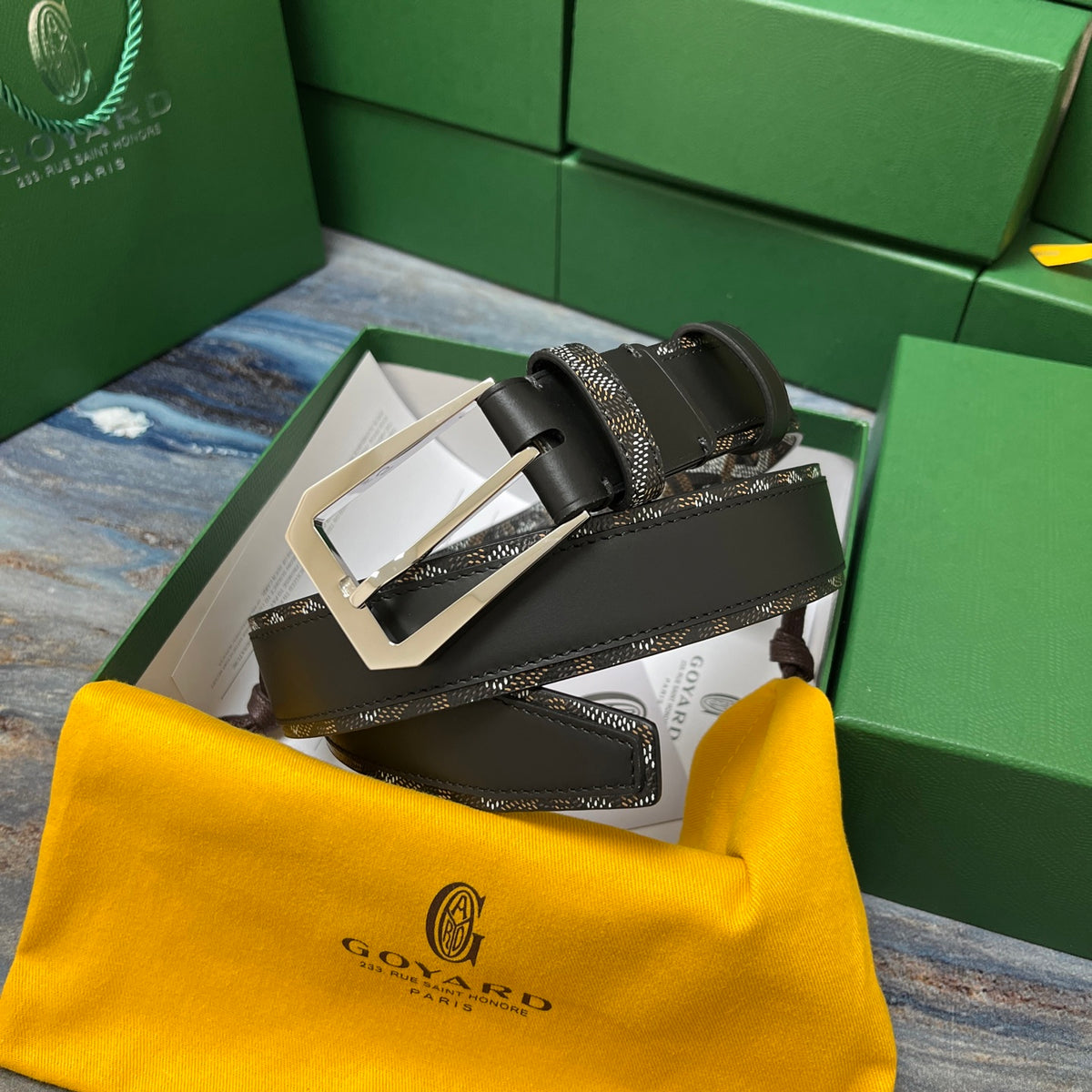 Ремінь Goyard з текстилю й натуральної шкіри — фото 5