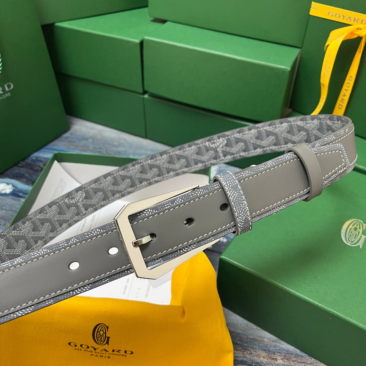 Ремінь Goyard з текстилю й натуральної шкіри — фото 2