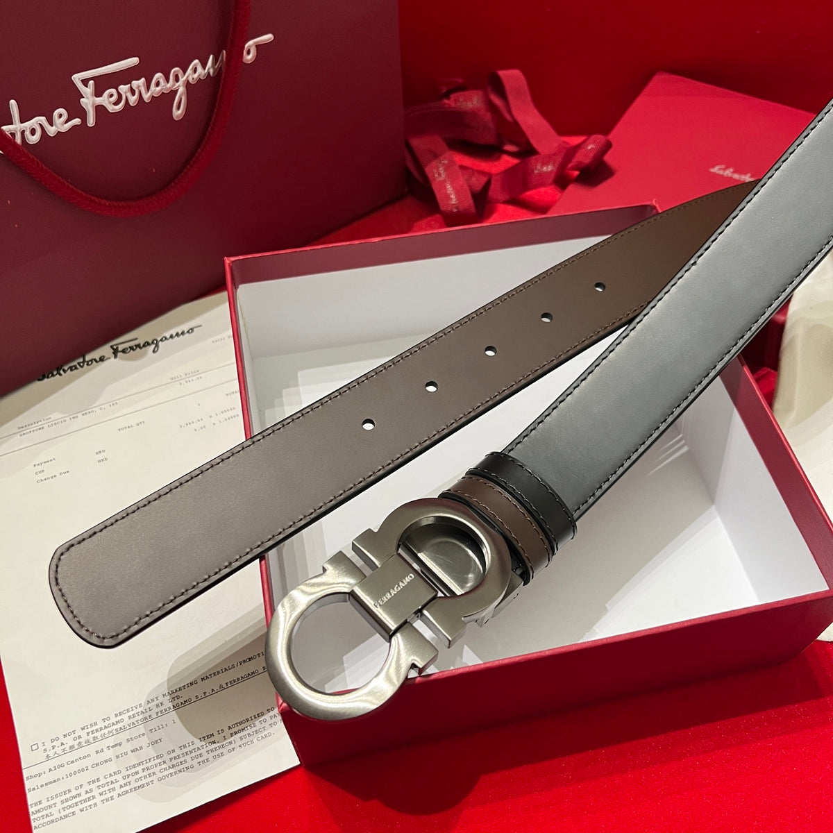 Ремінь Salvatore Ferragamo з натуральної телячої шкіри