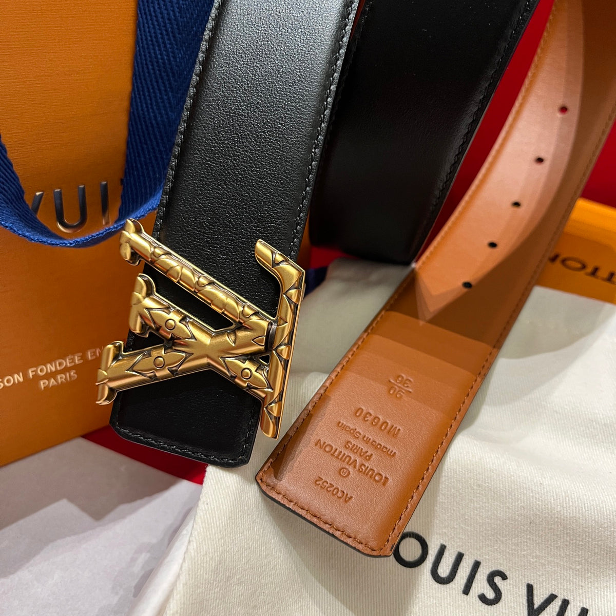 Ремінь Louis Vuitton з натуральної шкіри теляти — фото 2