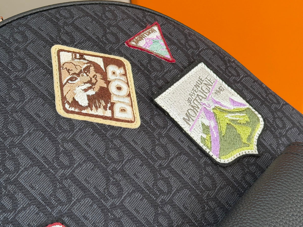 Рюкзак Dior Saddle з текстилю й натуральної шкіри, чорно-бежевий — фото 6