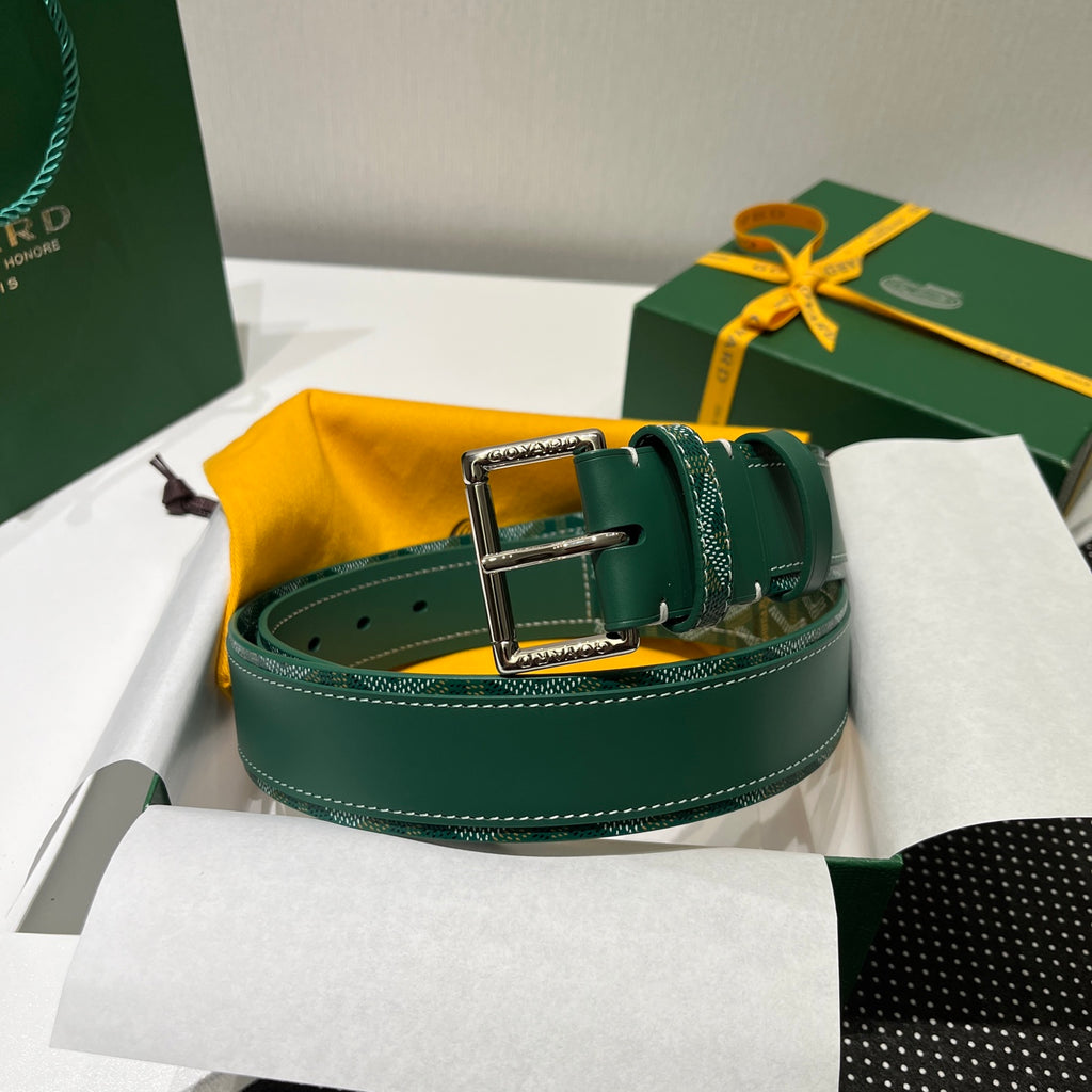 Ремінь Goyard з текстилю й натуральної шкіри — фото 1