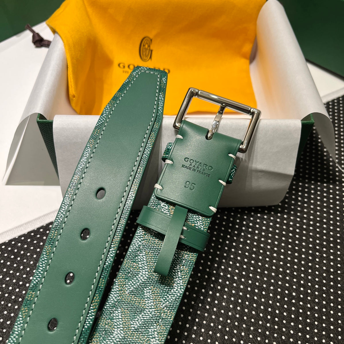 Ремінь Goyard з текстилю й натуральної шкіри — фото 4