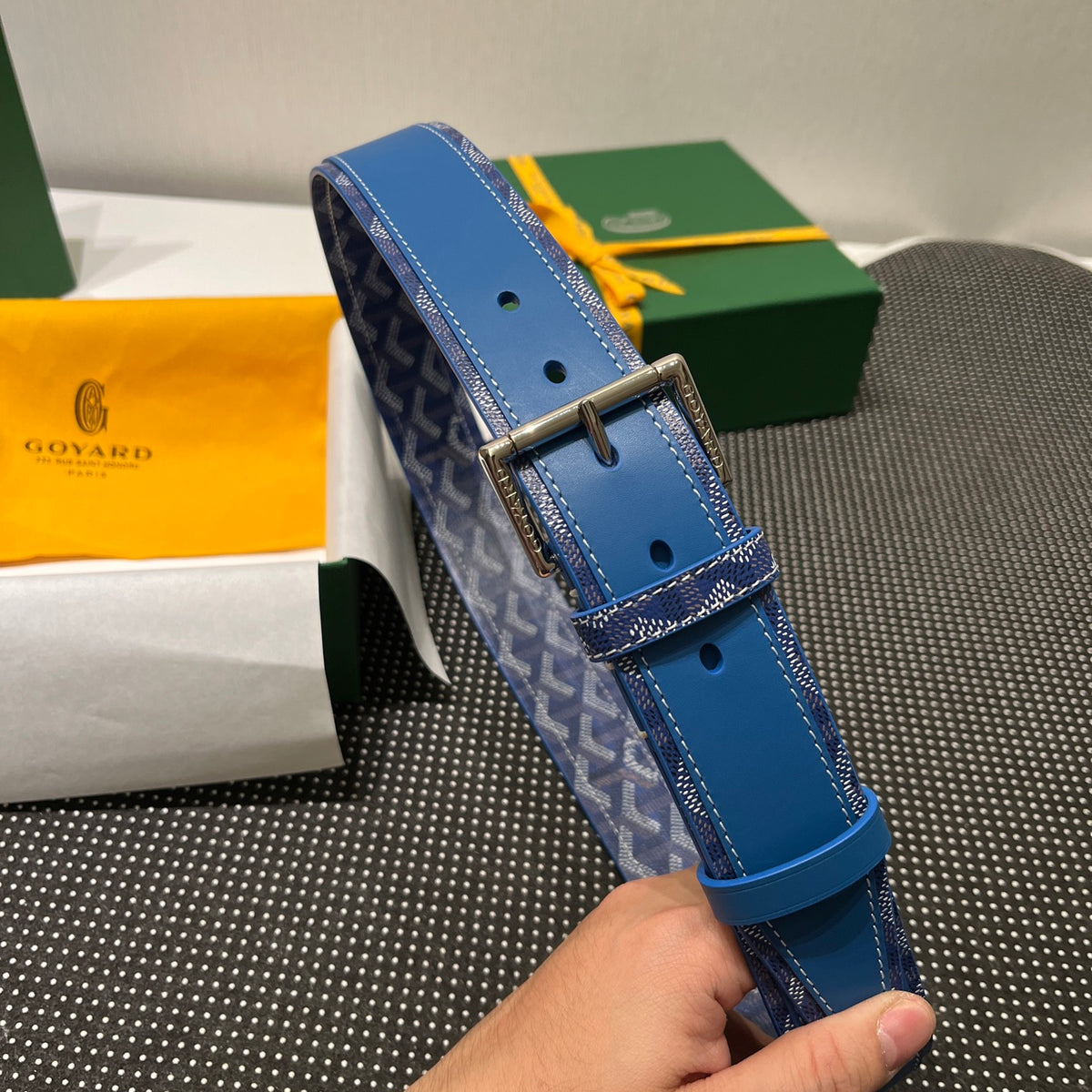 Ремінь Goyard з полотна та натуральної шкіри