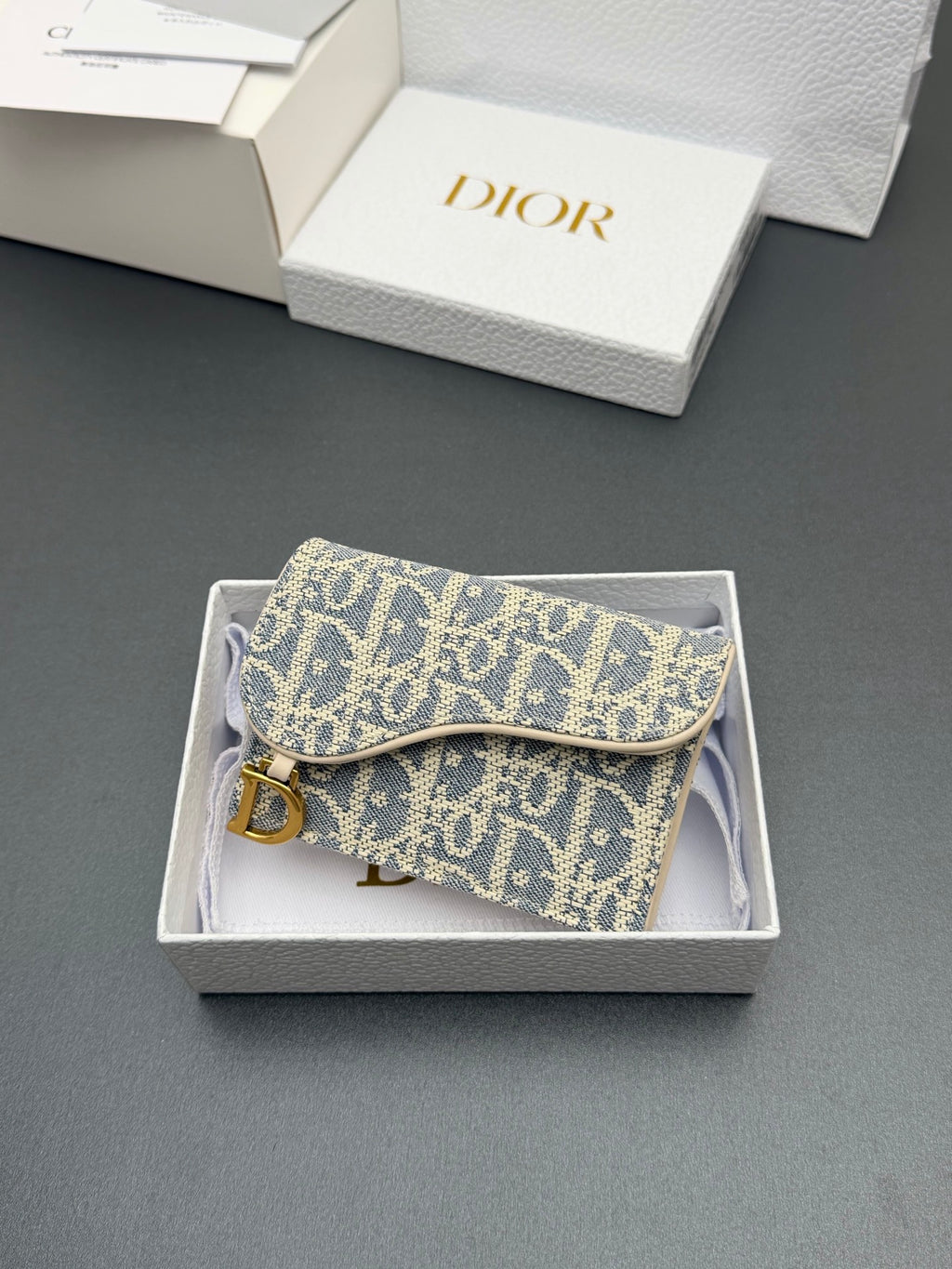 Картхолдер Dior Saddle з текстилю й натуральної шкіри — фото 5
