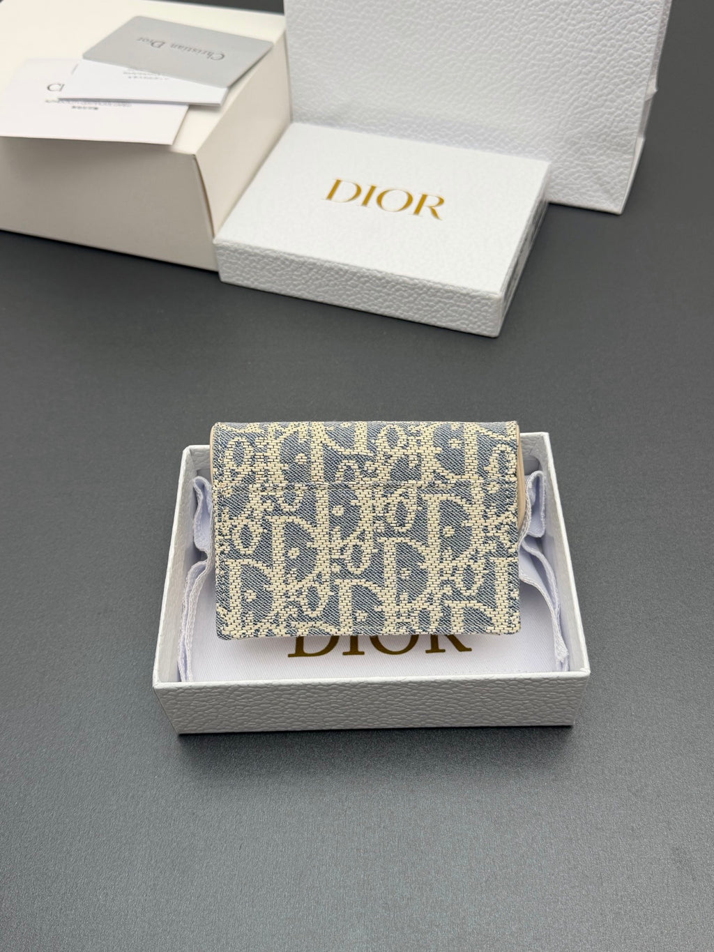 Картхолдер Dior Saddle з текстилю й натуральної шкіри — фото 3