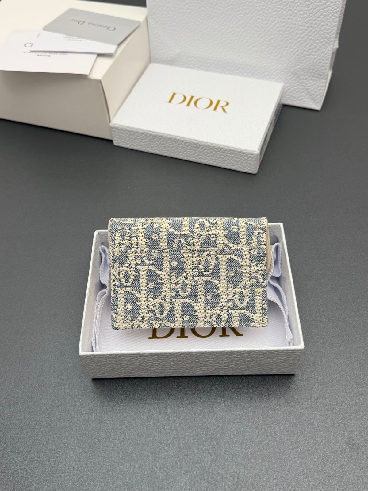 Картхолдер Dior Saddle з текстилю й натуральної шкіри — фото 3
