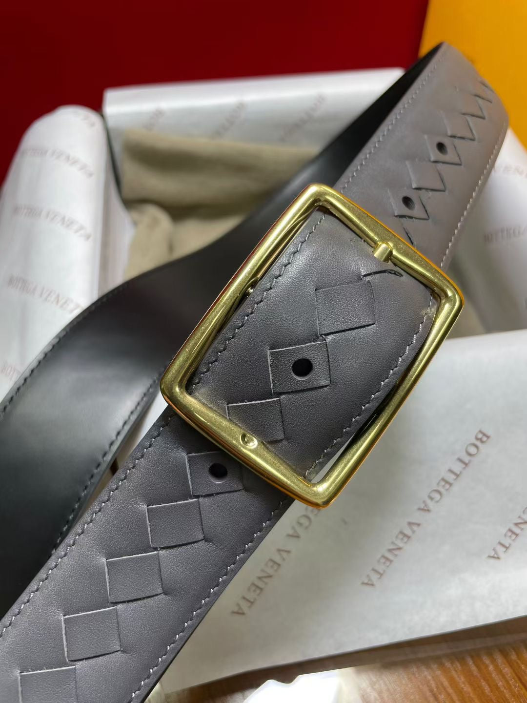 Плетений ремінь Bottega Veneta з натуральної шкіри теляти — фото 2