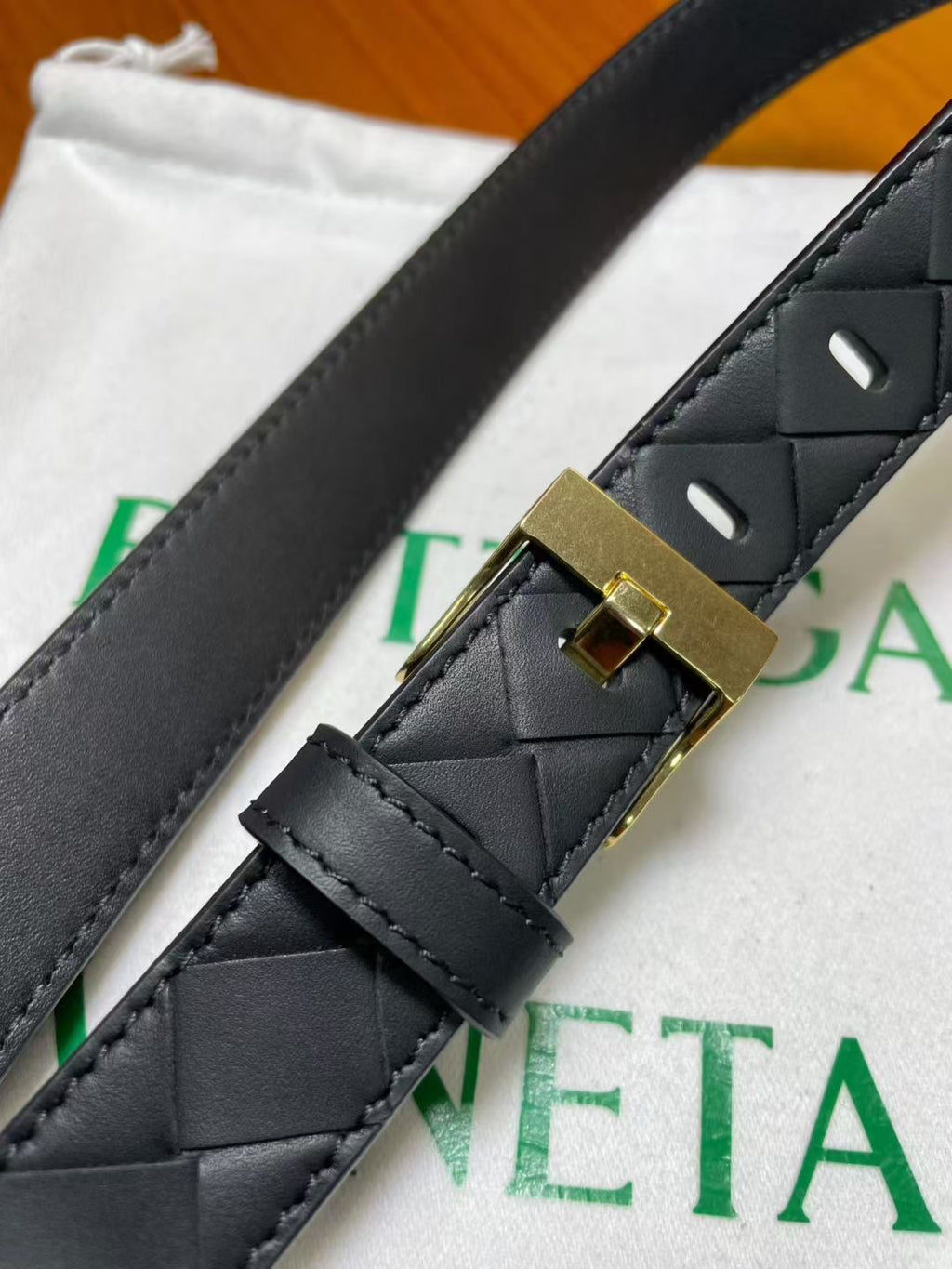Плетений ремінь Bottega Veneta з натуральної шкіри теляти — фото 3