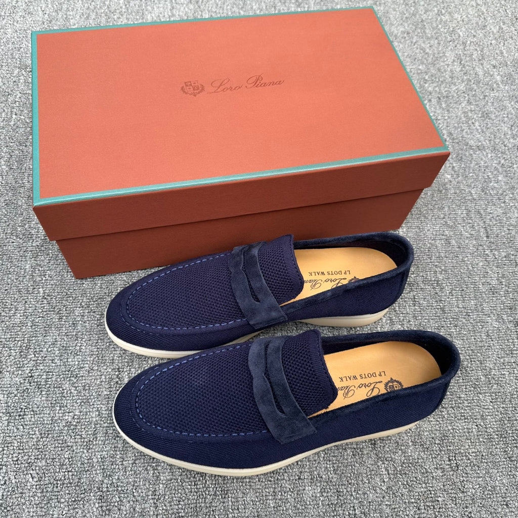 З вовняного трикотажу мокасини Loro Piana