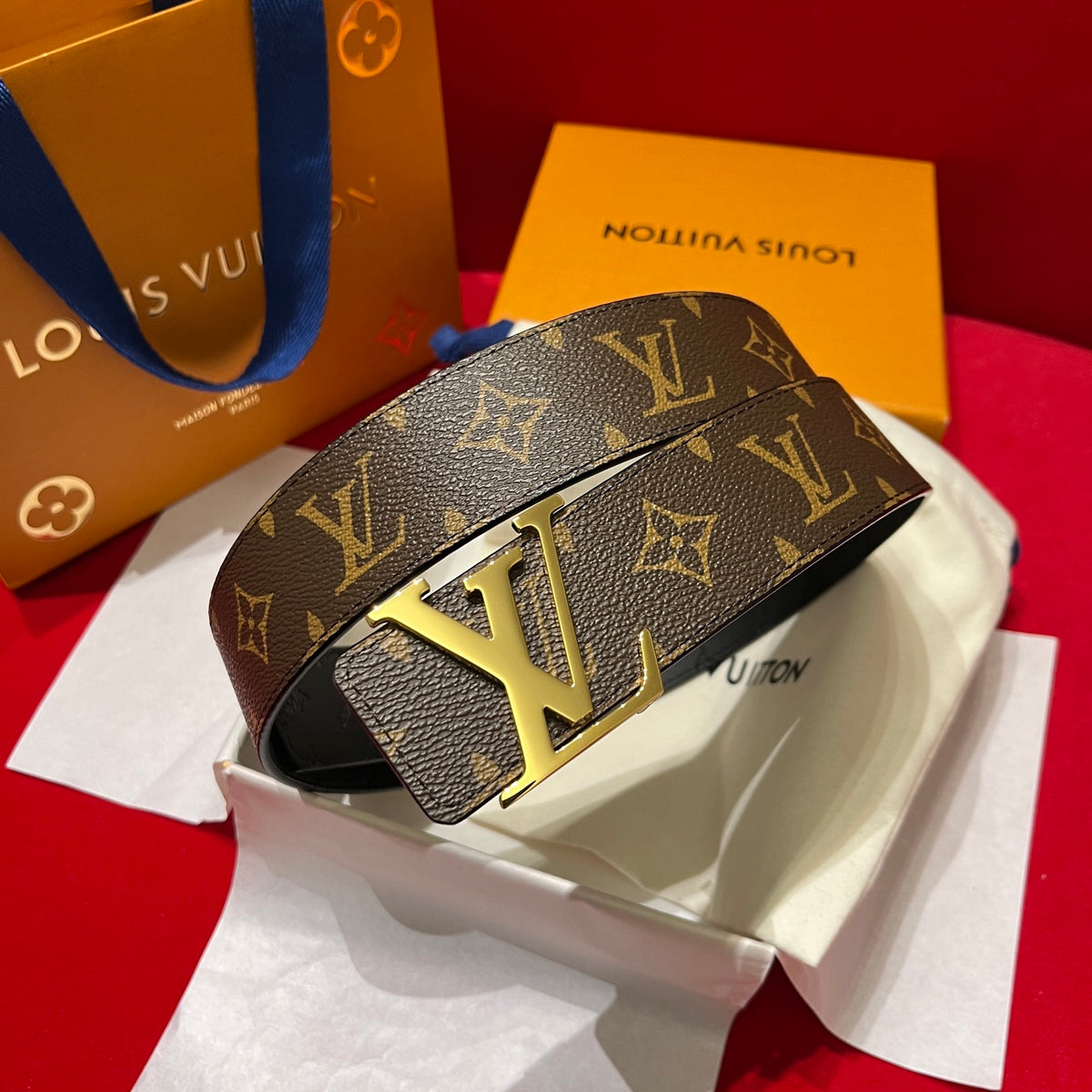 Ремінь Louis Vuitton з текстилю й натуральної шкіри — фото 1