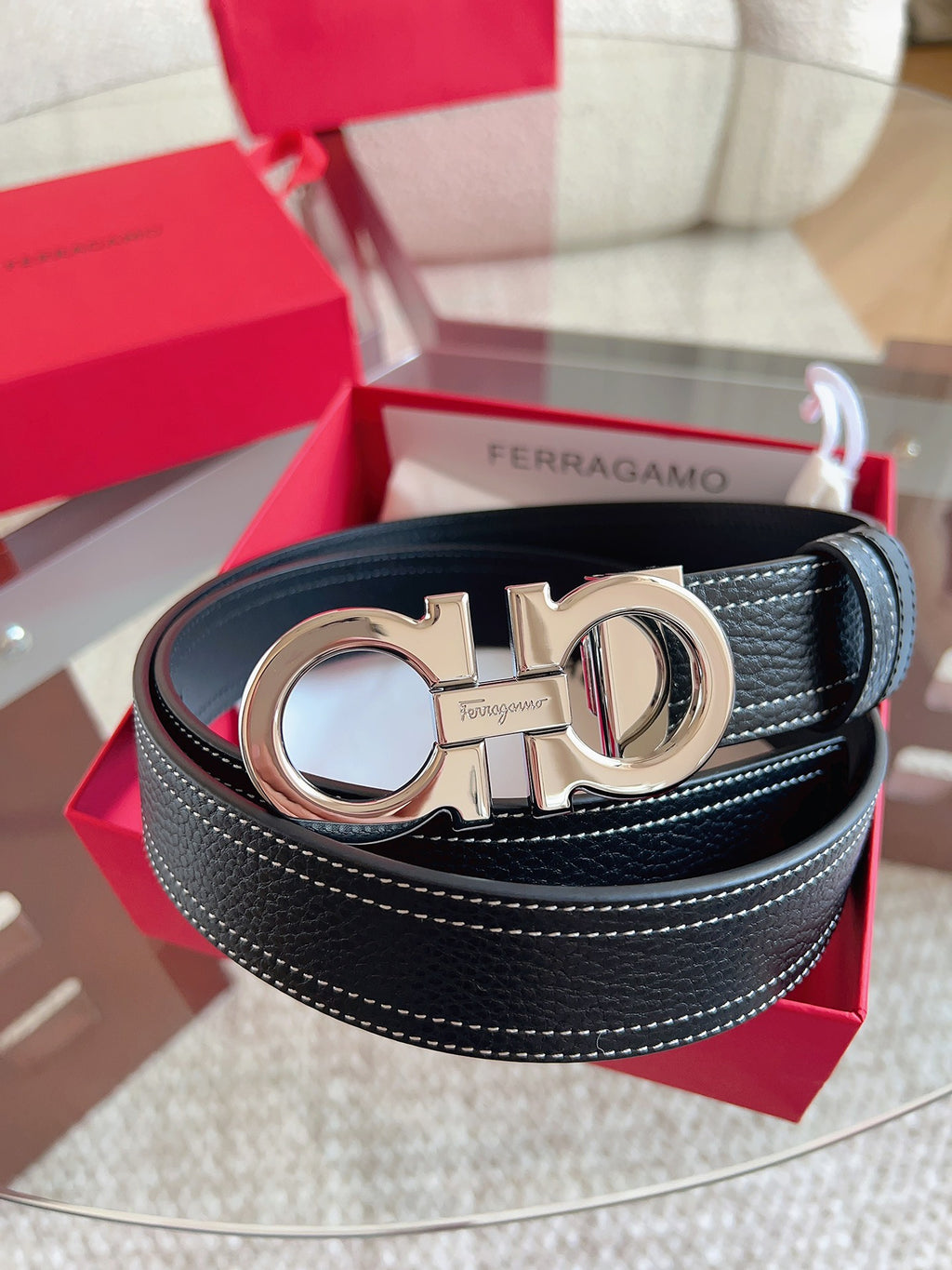 Ремінь Salvatore Ferragamo з шкіри — фото 5