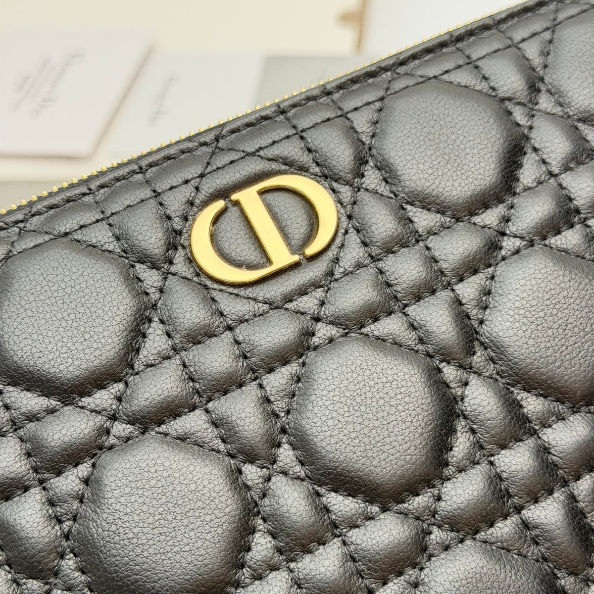 Клатч Dior Caro Freesia з м'якої натуральної шкіри, чорний — фото 5