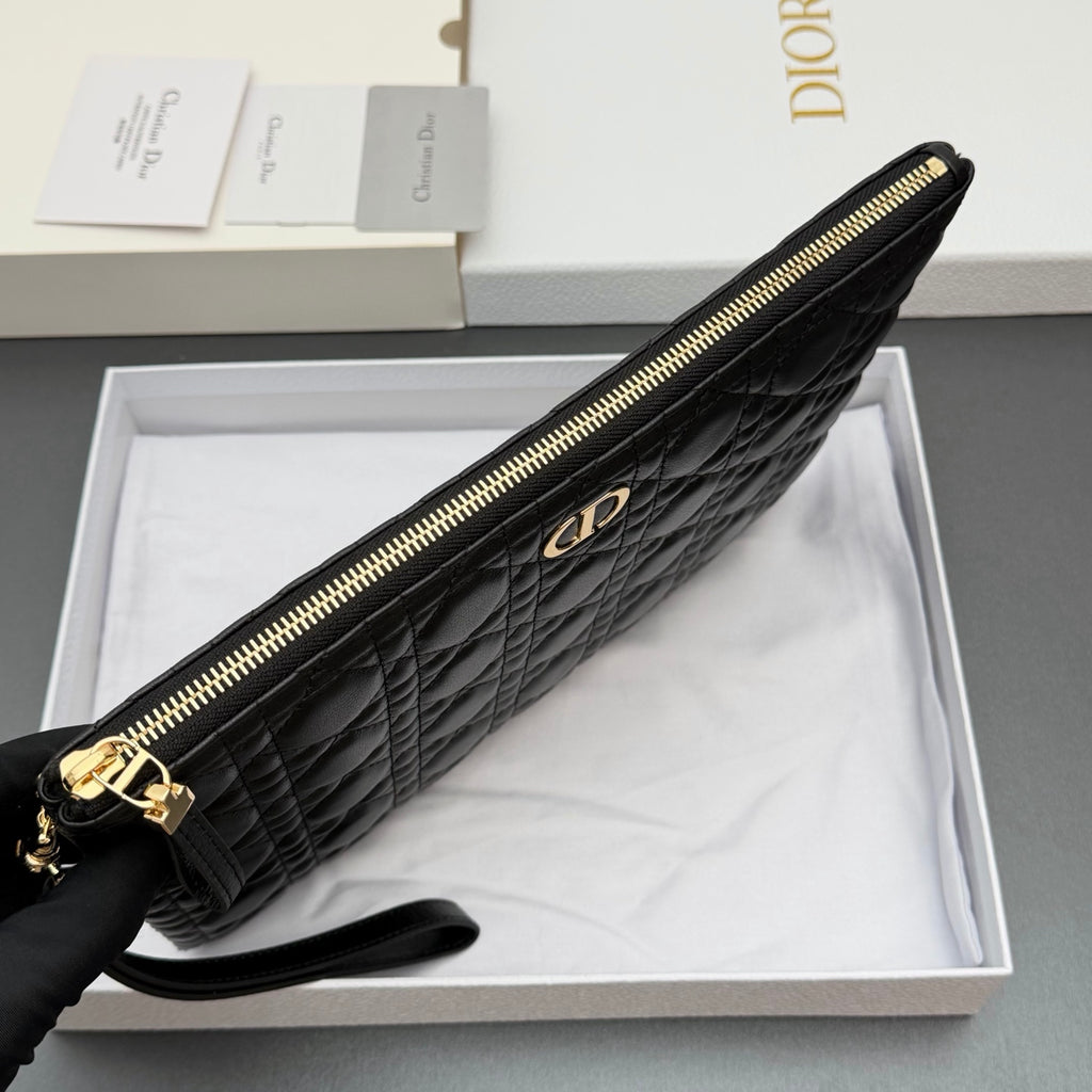 Клатч Dior Caro Freesia з м'якої натуральної шкіри, чорний — фото 2