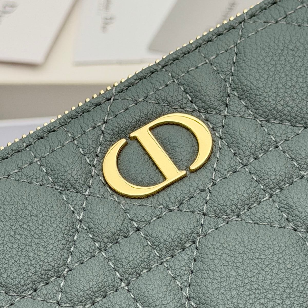 Клатч Dior Caro Freesia з м'якої натуральної шкіри, димчасто-синій — фото 5