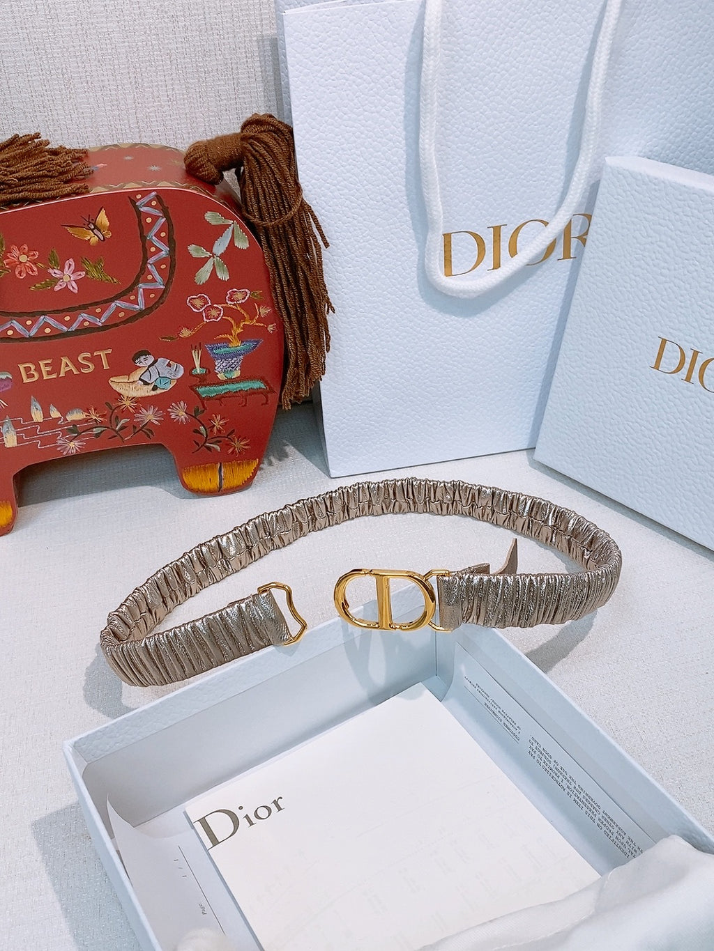 Ремінь Dior з натуральної шкіри ягняти — фото 3