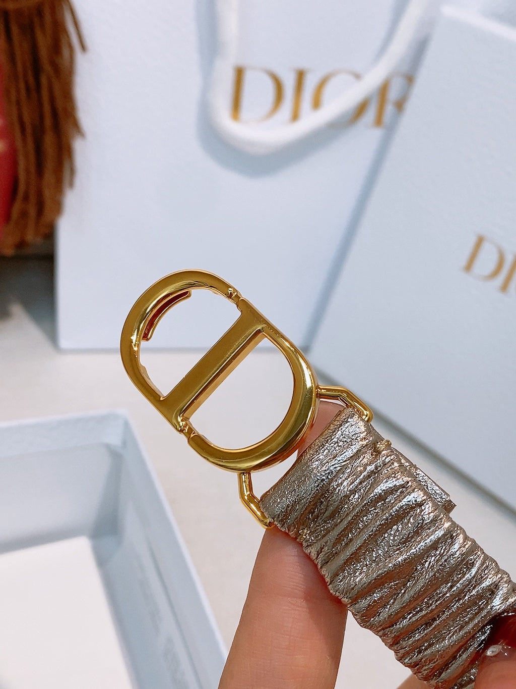Ремінь Dior з натуральної шкіри ягняти — фото 6