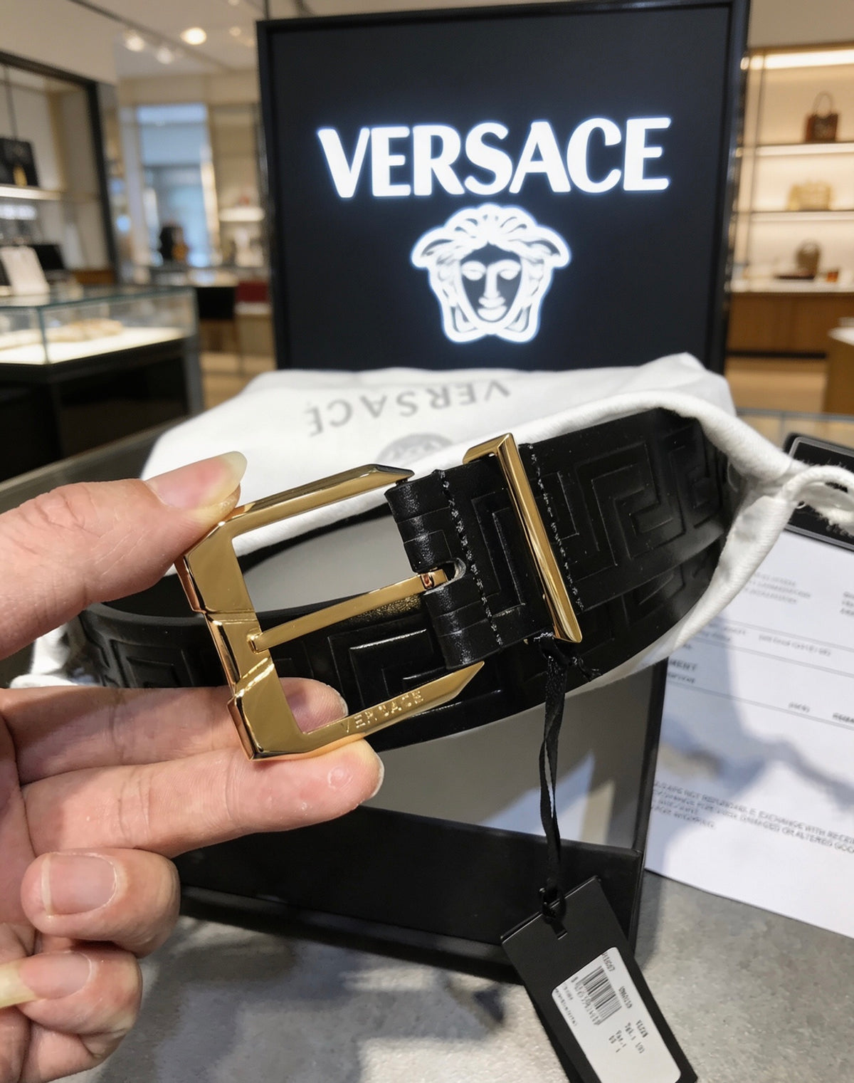 Ремінь Versace з натуральної шкіри — фото 6