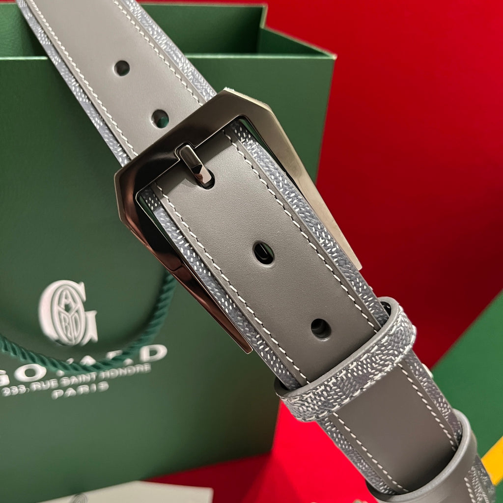 Ремінь Goyard з текстилю й натуральної шкіри — фото 4
