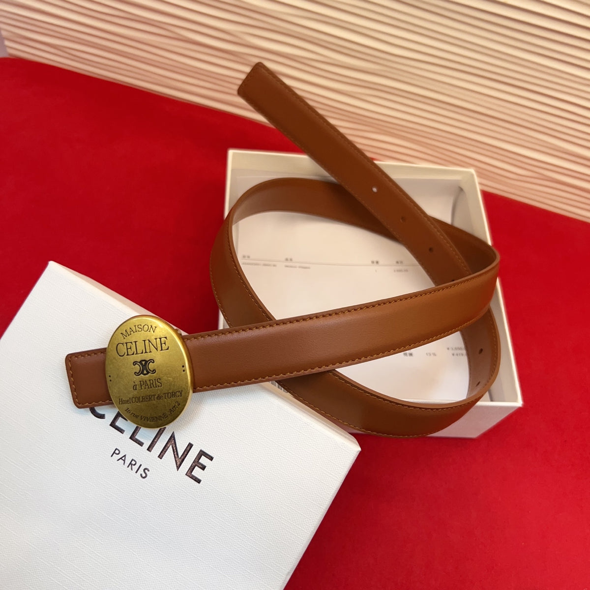 Ремінь Celine з натуральної шкіри теляти — фото 6