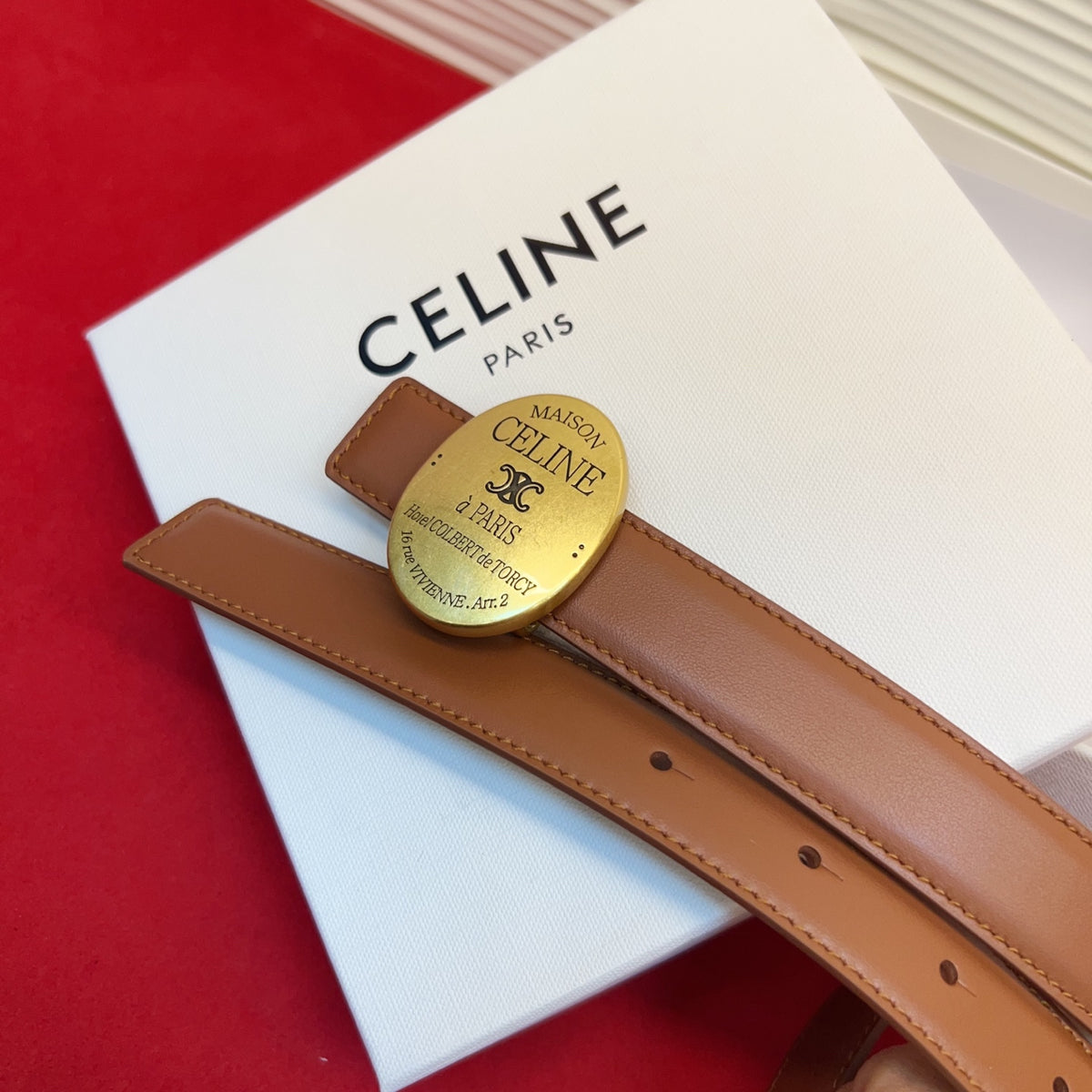 Ремінь Celine з натуральної шкіри теляти — фото 2