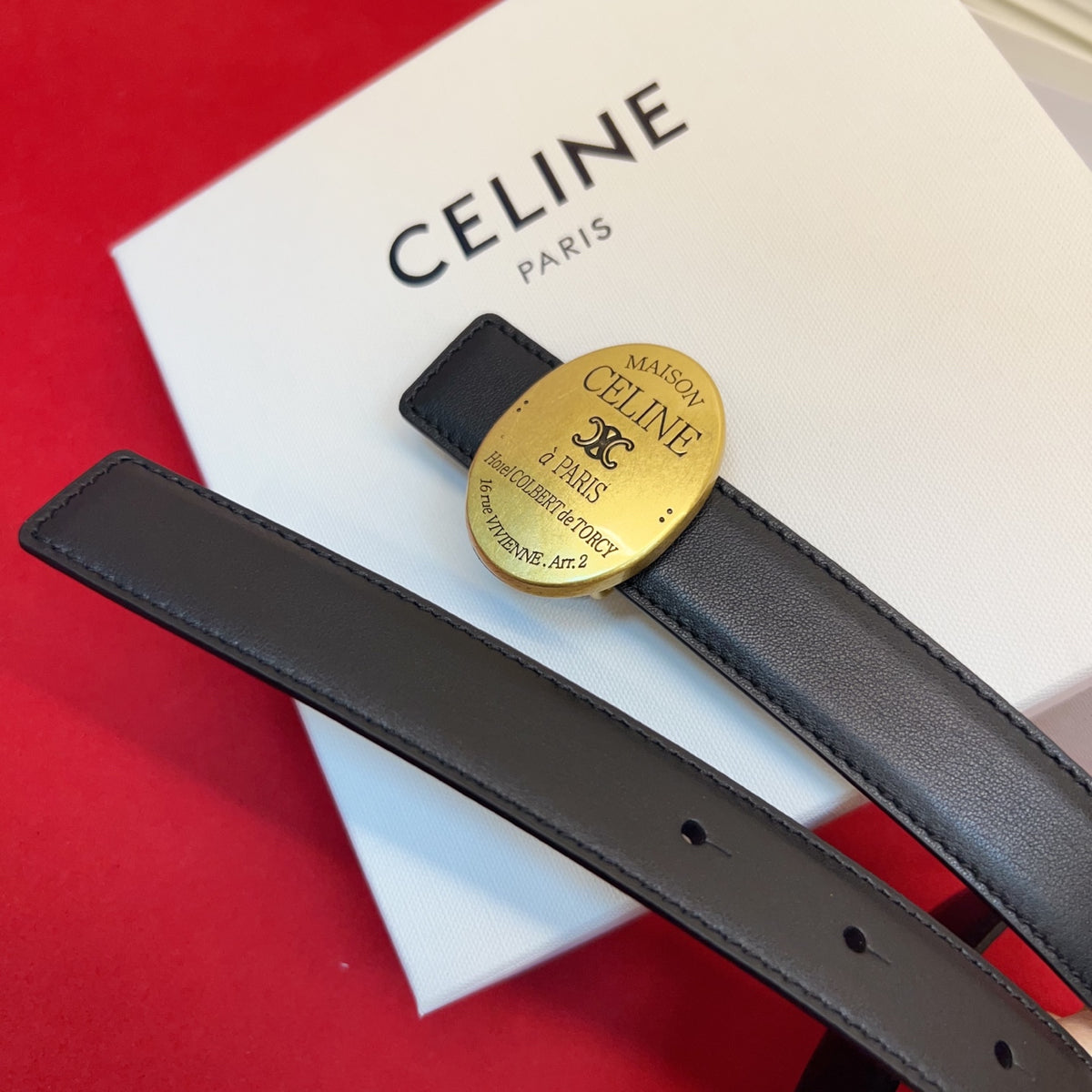 Ремінь Celine з натуральної шкіри теляти — фото 4