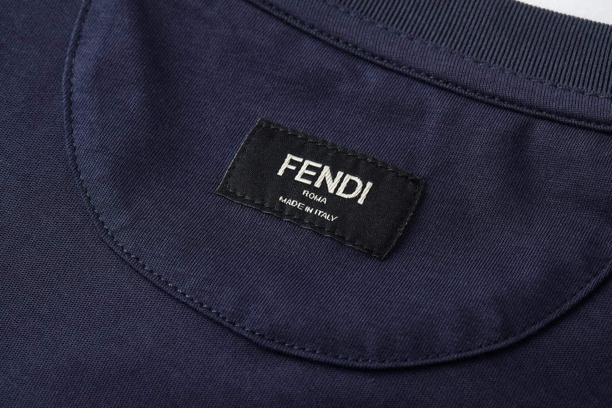 Футболка з бавовни з вишивкою та термопринтом Fendi — фото 5
