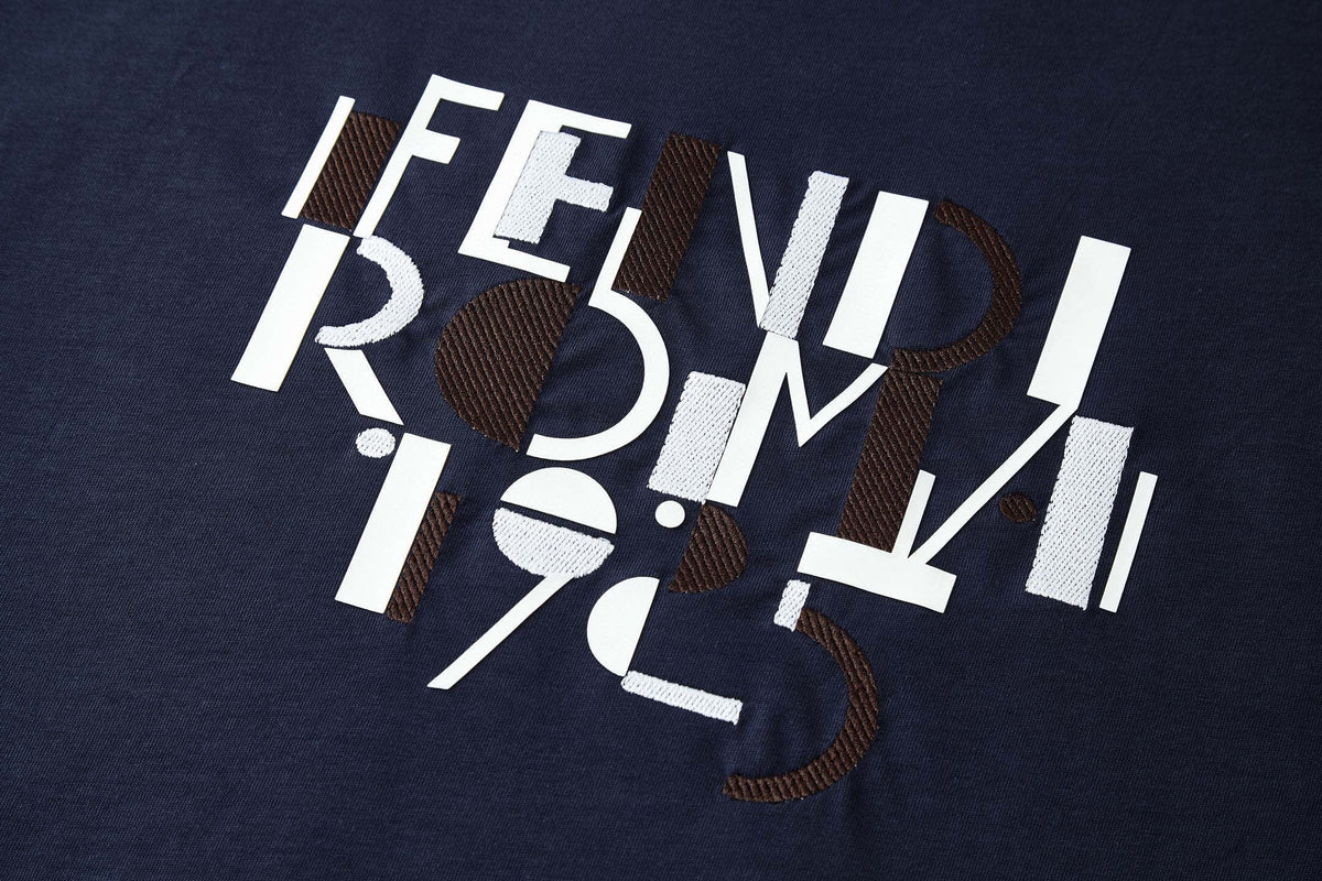 Футболка з бавовни з вишивкою та термопринтом Fendi — фото 3