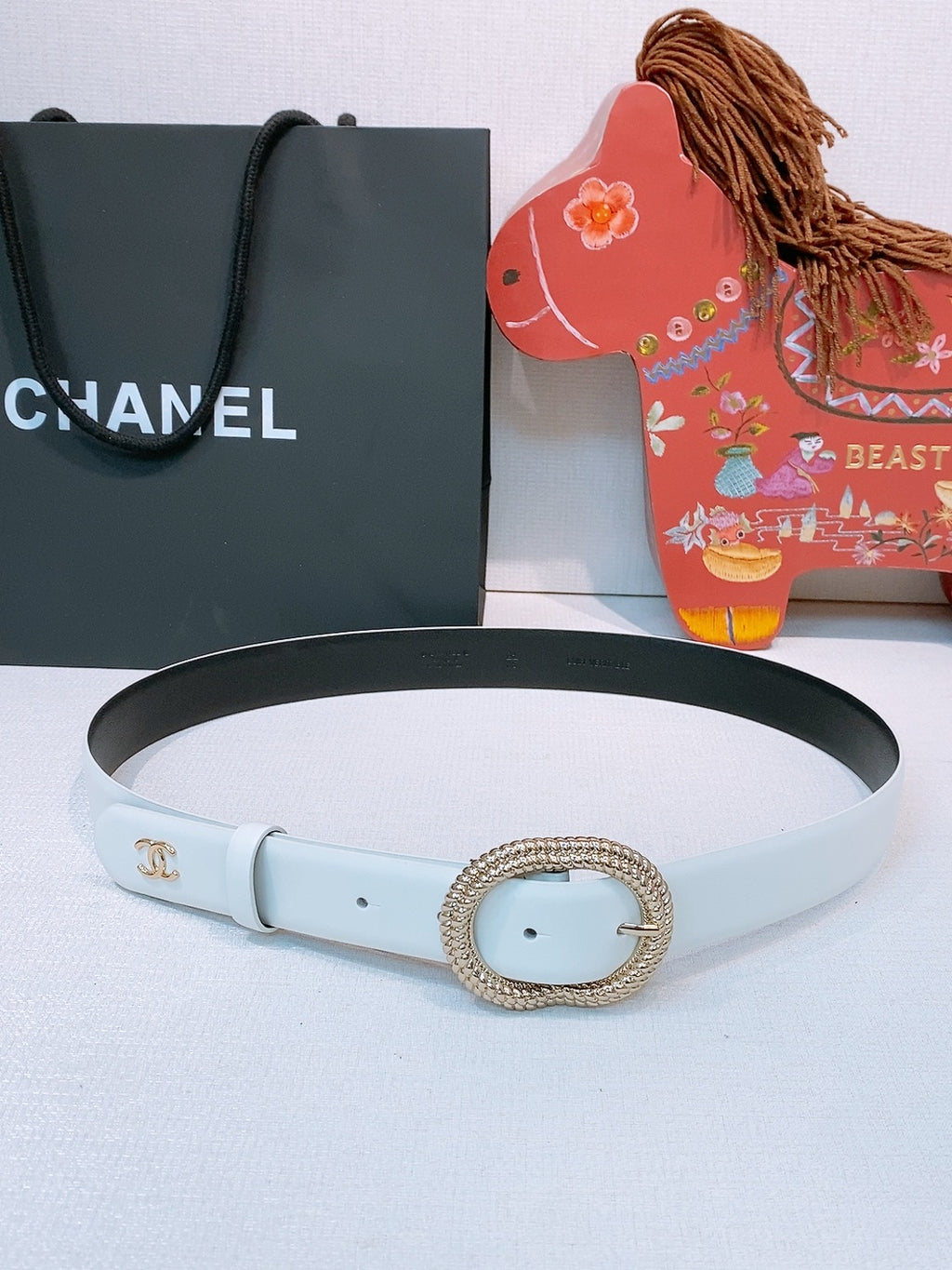 Плетений ремінь Chanel CC з натуральної шкіри теляти — фото 1